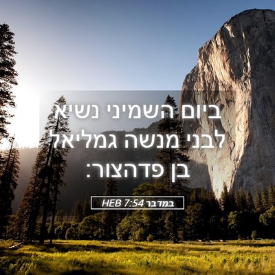 Picture 05 - במדבר 7:54 HEB - ביום השמיני נשיא לבני מנשה - Bible Verse Picture