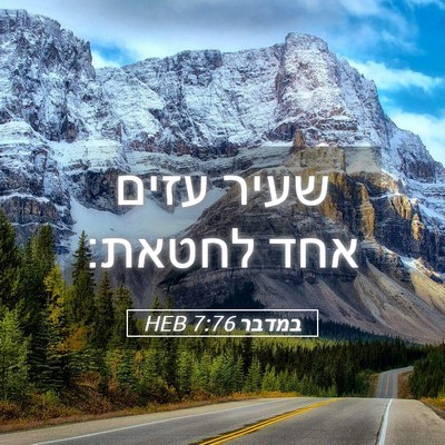 Picture 05 - במדבר 7:76 HEB - שעיר עזים אחד - Bible Verse Picture
