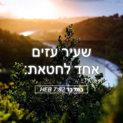 Picture 05 - במדבר 7:82 HEB - שעיר עזים אחד - Bible Verse Picture