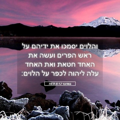Picture 05 - במדבר 8:12 HEB - והלוים יסמכו את ידיהם על - Bible Verse Picture