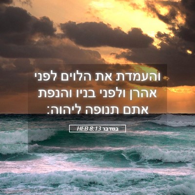 Picture 05 - במדבר 8:13 HEB - והעמדת את הלוים לפני אהרן - Bible Verse Picture