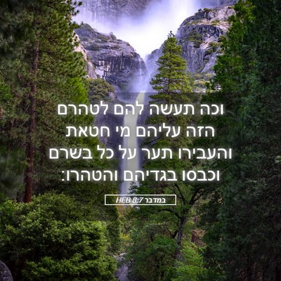 Picture 05 - במדבר 8:7 HEB - וכה תעשה להם לטהרם הזה - Bible Verse Picture