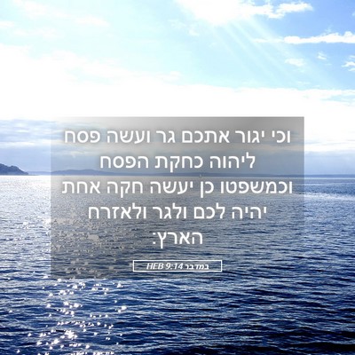 Picture 05 - במדבר 9:14 HEB - וכי יגור אתכם גר ועשה פסח - Bible Verse Picture