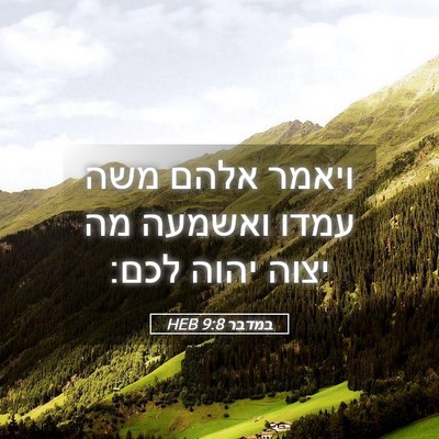 Picture 05 - במדבר 9:8 HEB - ויאמר אלהם משה עמדו ואשמעה - Bible Verse Picture