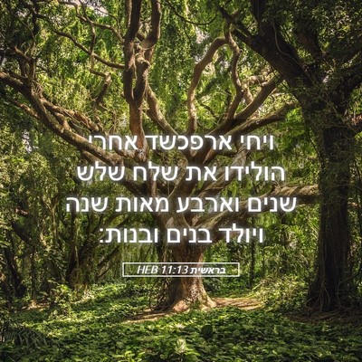 Picture 05 - בראשית 11:13 HEB - ויחי ארפכשד אחרי הולידו את - Bible Verse Picture