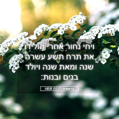 Picture 05 - בראשית 11:25 HEB - ויחי נחור אחרי הולידו את - Bible Verse Picture