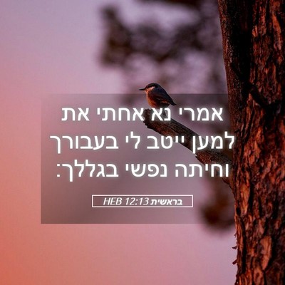 Picture 05 - בראשית 12:13 HEB - אמרי נא אחתי את למען ייטב - Bible Verse Picture