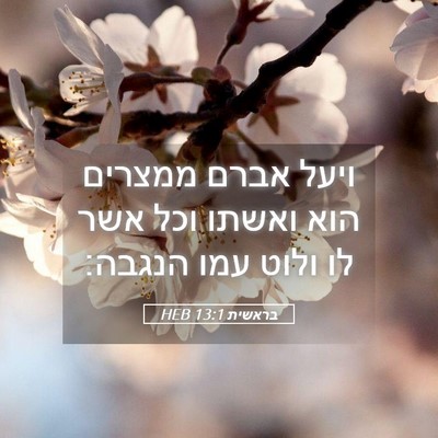 Picture 05 - בראשית 13:1 HEB - ויעל אברם ממצרים הוא ואשתו - Bible Verse Picture