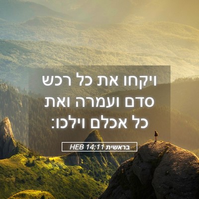 Picture 05 - בראשית 14:11 HEB - ויקחו את כל רכש סדם ועמרה - Bible Verse Picture