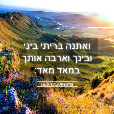 Picture 05 - בראשית 17:2 HEB - ואתנה בריתי ביני ובינך - Bible Verse Picture