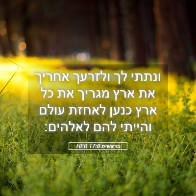 Picture 05 - בראשית 17:8 HEB - ונתתי לך ולזרעך אחריך את - Bible Verse Picture