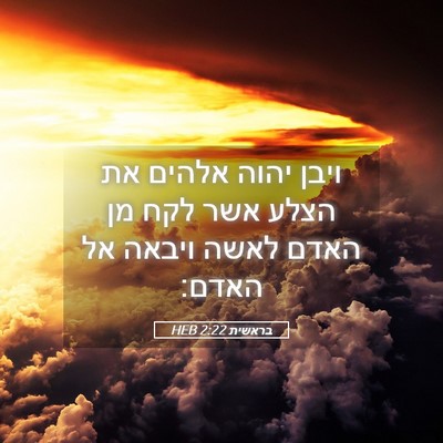 Picture 05 - בראשית 2:22 HEB - ויבן יהוה אלהים את הצלע אשר - Bible Verse Picture