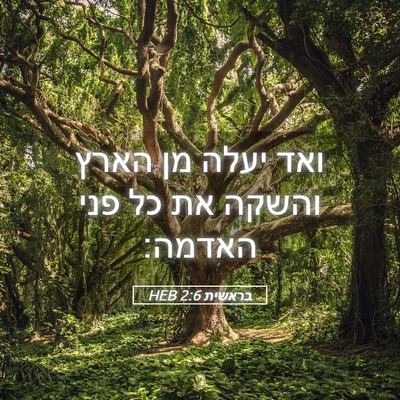 Picture 05 - בראשית 2:6 HEB - ואד יעלה מן הארץ והשקה את - Bible Verse Picture