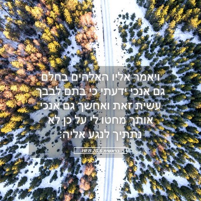 Picture 05 - בראשית 20:6 HEB - ויאמר אליו האלהים בחלם גם - Bible Verse Picture