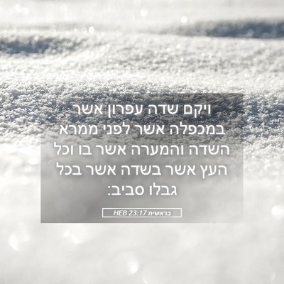 Picture 05 - בראשית 23:17 HEB - ויקם שדה עפרון אשר במכפלה - Bible Verse Picture