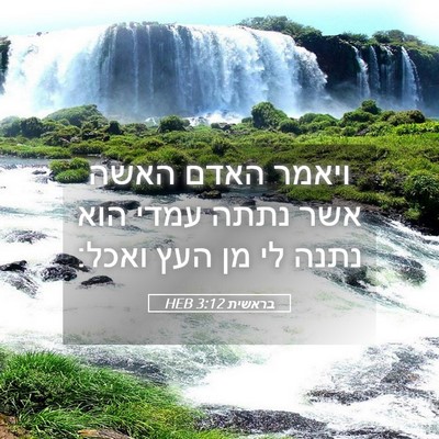 Picture 05 - בראשית 3:12 HEB - ויאמר האדם האשה אשר נתתה - Bible Verse Picture