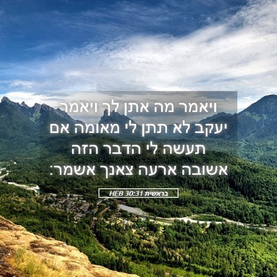 Picture 05 - בראשית 30:31 HEB - ויאמר מה אתן לך ויאמר יעקב - Bible Verse Picture
