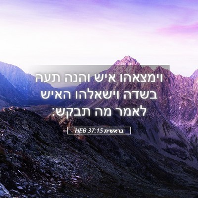 Picture 05 - בראשית 37:15 HEB - וימצאהו איש והנה תעה בשדה - Bible Verse Picture