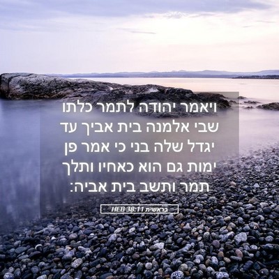 Picture 05 - בראשית 38:11 HEB - ויאמר יהודה לתמר כלתו שבי - Bible Verse Picture