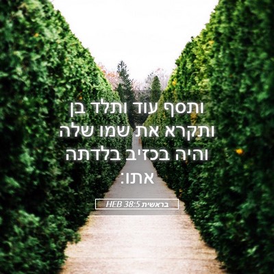 Picture 05 - בראשית 38:5 HEB - ותסף עוד ותלד בן ותקרא את - Bible Verse Picture