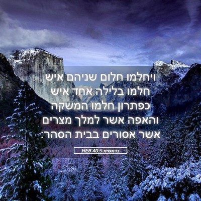 Picture 05 - בראשית 40:5 HEB - ויחלמו חלום שניהם איש חלמו - Bible Verse Picture