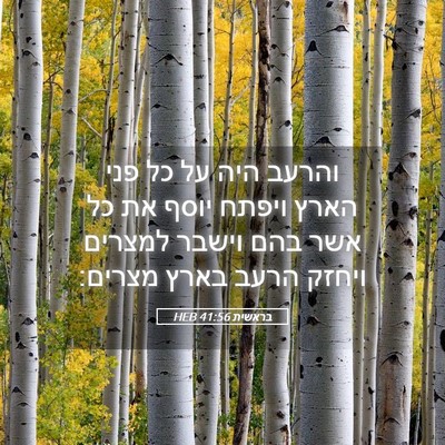 Picture 05 - בראשית 41:56 HEB - והרעב היה על כל פני הארץ - Bible Verse Picture