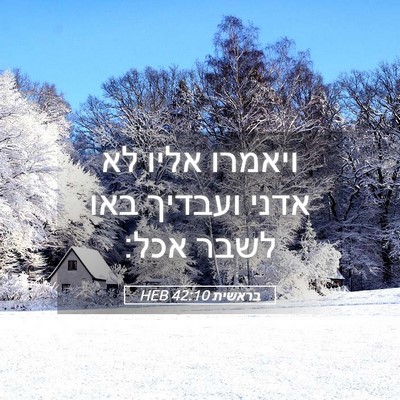 Picture 05 - בראשית 42:10 HEB - ויאמרו אליו לא אדני ועבדיך - Bible Verse Picture