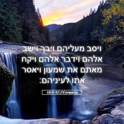 Picture 05 - בראשית 42:24 HEB - ויסב מעליהם ויבך וישב אלהם - Bible Verse Picture
