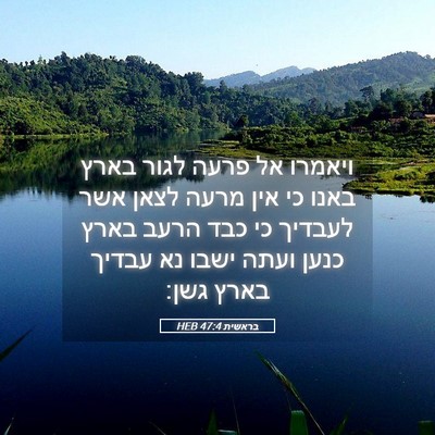Picture 05 - בראשית 47:4 HEB - ויאמרו אל פרעה לגור בארץ - Bible Verse Picture