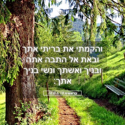 Picture 05 - בראשית 6:18 HEB - והקמתי את בריתי אתך ובאת אל - Bible Verse Picture