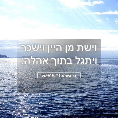 Picture 05 - בראשית 9:21 HEB - וישת מן היין וישכר ויתגל - Bible Verse Picture