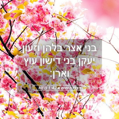 Picture 05 - דברי הימים א 1:42 HEB - בני אצר בלהן וזעון יעקן בני - Bible Verse Picture