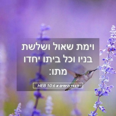 Picture 05 - דברי הימים א 10:6 HEB - וימת שאול ושלשת בניו וכל - Bible Verse Picture