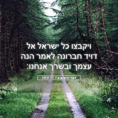 Picture 05 - דברי הימים א 11:1 HEB - ויקבצו כל ישראל אל דויד - Bible Verse Picture