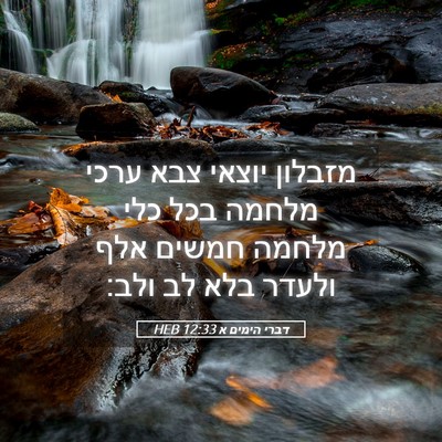 Picture 05 - דברי הימים א 12:33 HEB - מזבלון יוצאי צבא ערכי - Bible Verse Picture