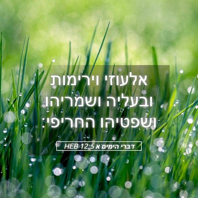 Picture 05 - דברי הימים א 12:5 HEB - אלעוזי וירימות ובעליה - Bible Verse Picture