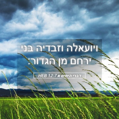 Picture 05 - דברי הימים א 12:7 HEB - ויועאלה וזבדיה בני ירחם מן - Bible Verse Picture