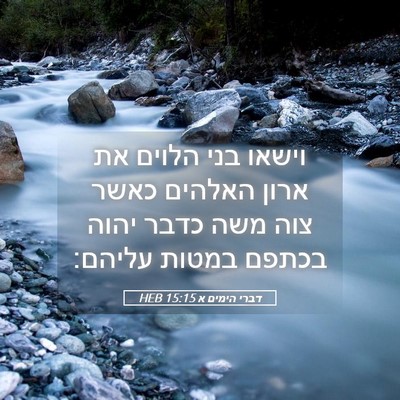 Picture 05 - דברי הימים א 15:15 HEB - וישאו בני הלוים את ארון - Bible Verse Picture