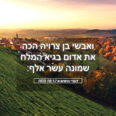 Picture 05 - דברי הימים א 18:12 HEB - ואבשי בן צרויה הכה את אדום - Bible Verse Picture