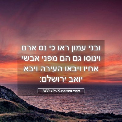 Picture 05 - דברי הימים א 19:15 HEB - ובני עמון ראו כי נס ארם - Bible Verse Picture