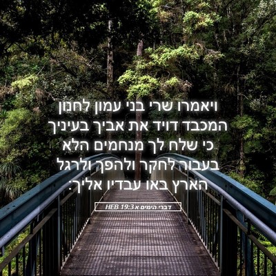 Picture 05 - דברי הימים א 19:3 HEB - ויאמרו שרי בני עמון לחנון - Bible Verse Picture