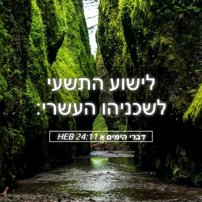 Picture 05 - דברי הימים א 24:11 HEB - לישוע התשעי לשכניהו - Bible Verse Picture