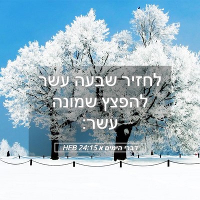 Picture 05 - דברי הימים א 24:15 HEB - לחזיר שבעה עשר להפצץ שמונה - Bible Verse Picture