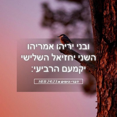 Picture 05 - דברי הימים א 24:23 HEB - ובני יריהו אמריהו השני - Bible Verse Picture