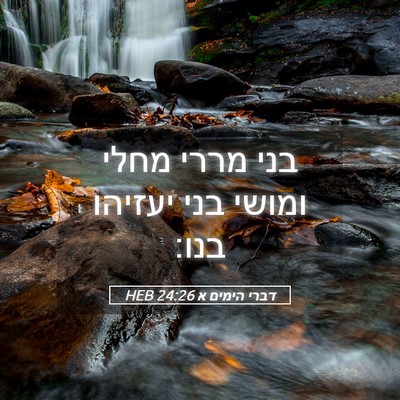 Picture 05 - דברי הימים א 24:26 HEB - בני מררי מחלי ומושי בני - Bible Verse Picture
