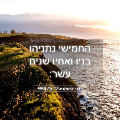 Picture 05 - דברי הימים א 25:12 HEB - החמישי נתניהו בניו ואחיו - Bible Verse Picture