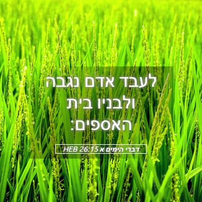 Picture 05 - דברי הימים א 26:15 HEB - לעבד אדם נגבה ולבניו בית - Bible Verse Picture
