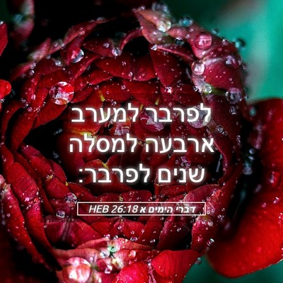 Picture 05 - דברי הימים א 26:18 HEB - לפרבר למערב ארבעה למסלה - Bible Verse Picture