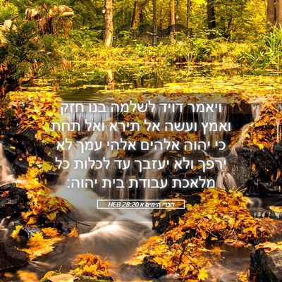 Picture 05 - דברי הימים א 28:20 HEB - ויאמר דויד לשלמה בנו חזק - Bible Verse Picture