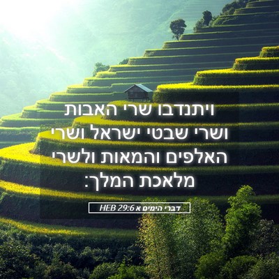 Picture 05 - דברי הימים א 29:6 HEB - ויתנדבו שרי האבות ושרי - Bible Verse Picture